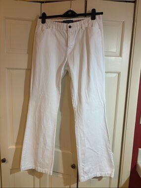 White Wide-Leg Cotton Pants